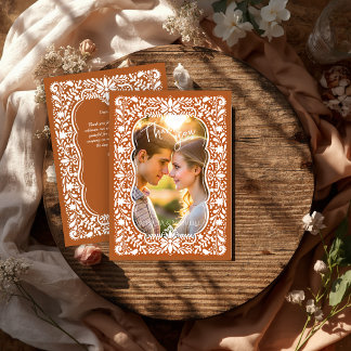 Talavera terracotta Mexicaanse trouwfoto Bedankkaart