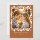 Talavera terracotta Mexicaanse trouwfoto Save The Date (Achterkant)