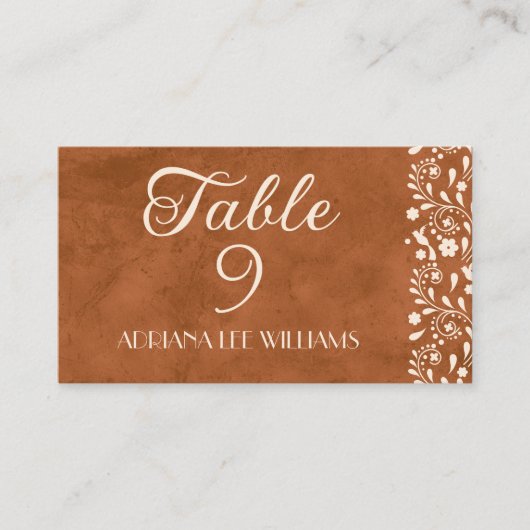 Talavera Terracotta Wedding Place Card Plaatskaartje (Voorkant)