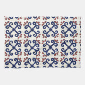 Talavera tiel Keukenhanddoek in blauw en wit (Horizontaal)