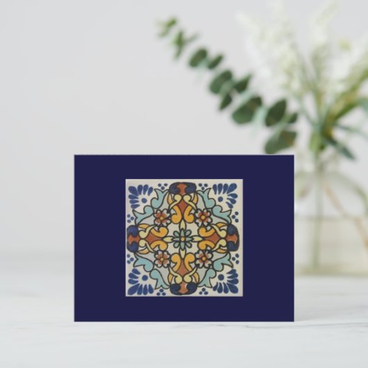 Talavera Tile 2 Post Card Briefkaart (Staand voorkant)