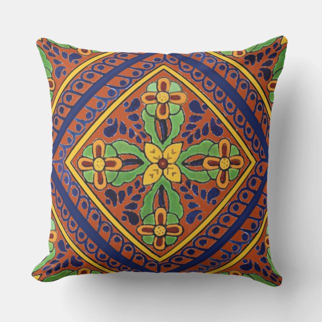 Talavera Tile Buitenkussen (Voorkant)