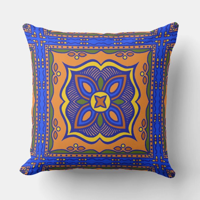 Talavera Tile Outdoor Pillow Buitenkussen (Voorkant)
