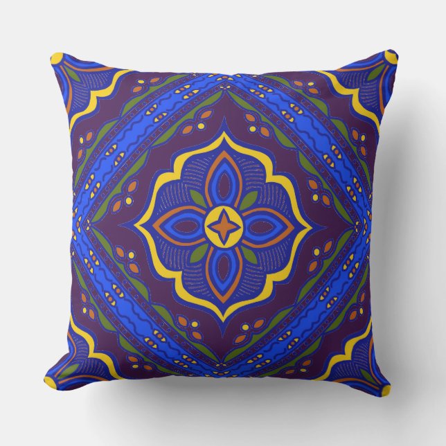 Talavera Tile Outdoor Pillow Buitenkussen (Voorkant)