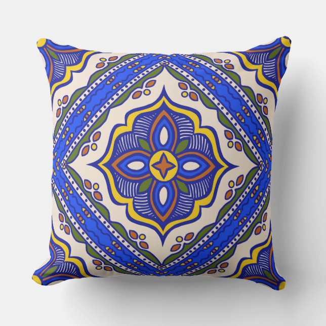 Talavera Tile Outdoor Pillow Buitenkussen (Voorkant)