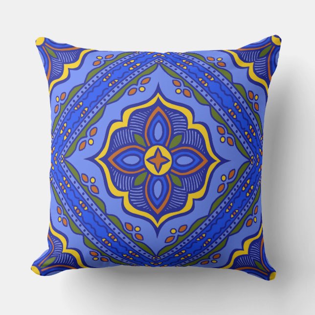Talavera Tile Outdoor Pillow Buitenkussen (Voorkant)