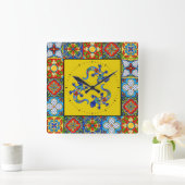 Talavera Tiles AFBEELDINGEN Clock Vierkante Klok (Huis)