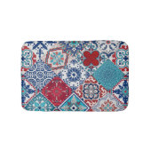Talavera Tles Turquoise Denim Blue Red White  Badmat (Voorkant)