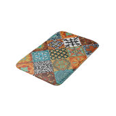 Talavera Tles Turquoise Teal Orange Black White Badmat (Gekanteld)