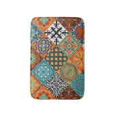 Talavera Tles Turquoise Teal Orange Black White Badmat (Voorkant Verticaal)