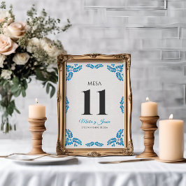 Talavera Turquoise Minimalist Spanish Wedding Kaart