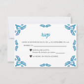Talavera Turquoise Minimalist Spanish Wedding RSVP Kaartje (Voorkant)