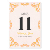 Talavera Yellow Floral Minimalist Spanish Wedding Kaart (Voorkant)