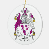 Talbot Family Crest Keramisch Ornament (Links)