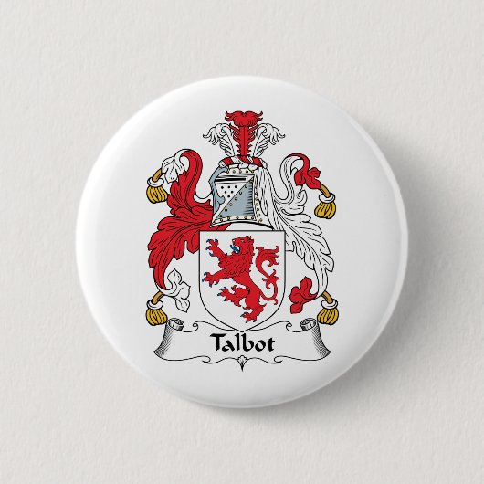 Talbot Family Crest Ronde Button 5,7 Cm (Voorkant)