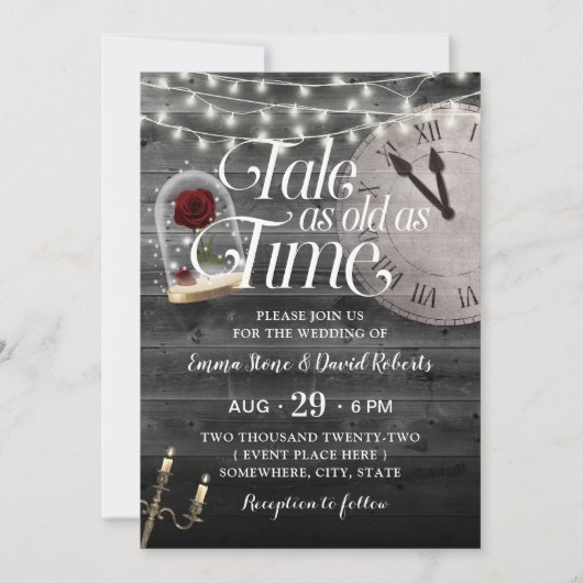 Tale als oud als Time Fairytale Weddenschap Kaart (Voorkant)