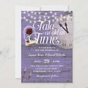 Tale as Old as Time Lavender Fairytale Wedding Kaart