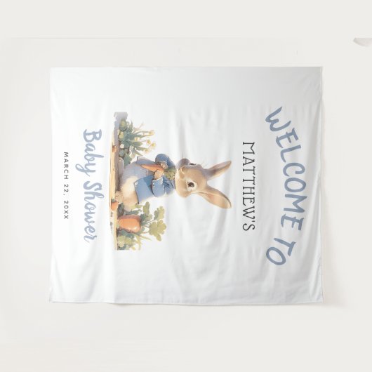 Tale Peter Rabbit Boy Baby shower Wandkleed (Voorkant (horizontaal))