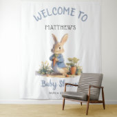 Tale Peter Rabbit Boy Baby shower Wandkleed (In situ)