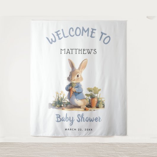 Tale Peter Rabbit Boy Baby shower Wandkleed (Voorkant)