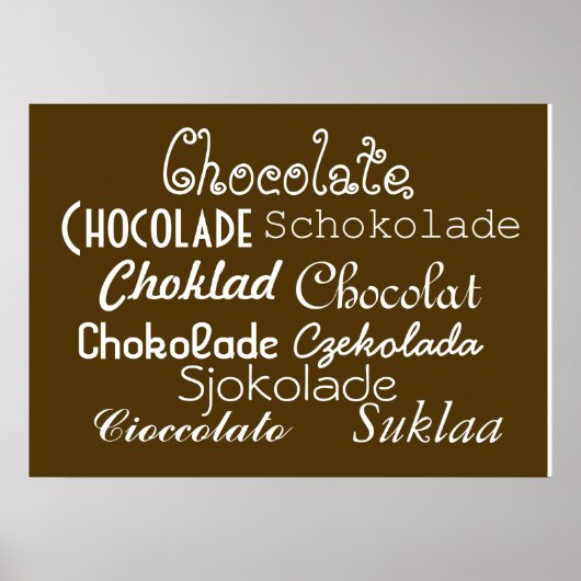 Talen Chocolade Poster 28 x 20 inch (Matte) (Voorkant)