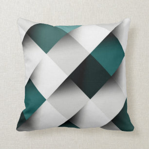 Talen/grijs geometrisch patroon kussen