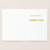 Talen Meertalig Bedankt Gold Folie Kaarten (Binnen)