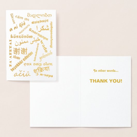 Talen Meertalig Bedankt Gold Folie Kaarten (Display)