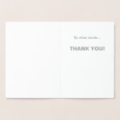 Talen Meertalig Bedankt Silver Folie Kaarten (Binnen)