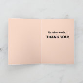 Talen Meertalig Roze Zwart Retro Bedankt Kaart (Binnen)