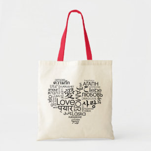 Talen van het liefdeshart tote bag