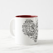 Talen van het liefdeshart tweekleurige koffiemok (Voorkant links)