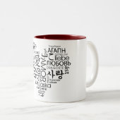 Talen van het liefdeshart tweekleurige koffiemok (Voorkant rechts)