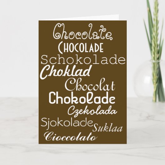 Talen van het Wenskaart van de Chocolade Kaart (Voorkant)