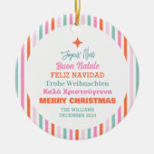 Talen Vrolijk Kerstfeest Keramisch Ornament (Voorkant)