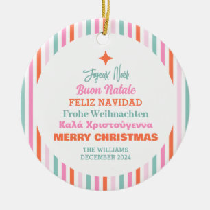 Talen Vrolijk Kerstfeest Keramisch Ornament
