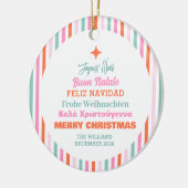 Talen Vrolijk Kerstfeest Keramisch Ornament (Links)