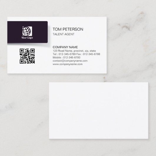 Talent Agent Entertainment Visitekaartje (Voorkant / Achterkant)
