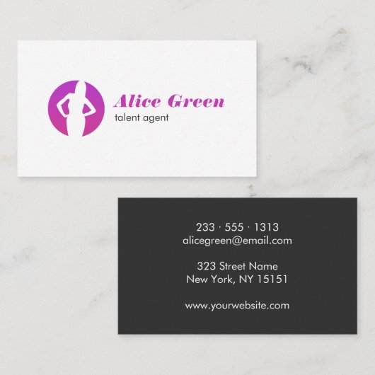Talent Agent Logo Visitekaartje (Voorkant / Achterkant)