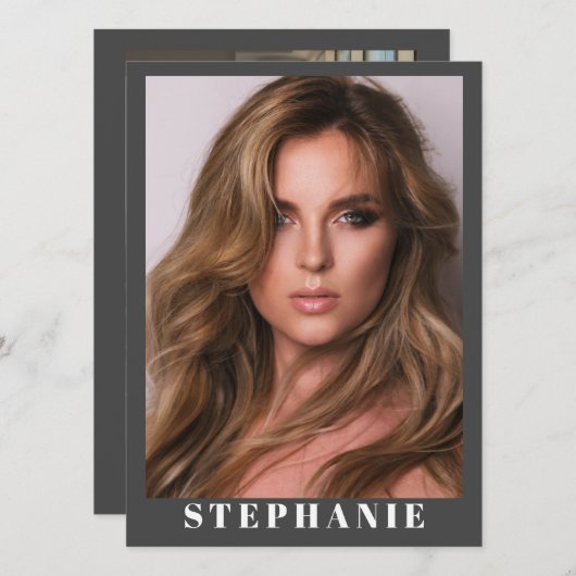 Talent Essentials Flip Card | Aangepaste compcards Kaart (Voorkant / Achterkant)