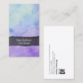 Talent Manager Entertainment Paarse Waterverf Visitekaartje (Voorkant / Achterkant)