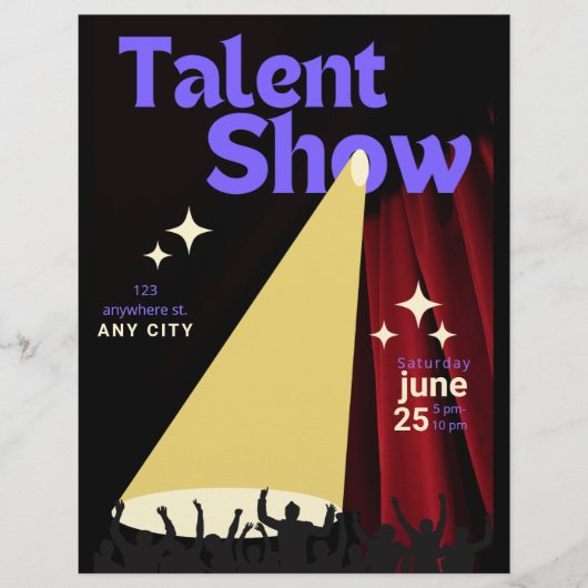 Talent Show FLyer, Show Flyer, Talent Contest Flyer (Voorkant)