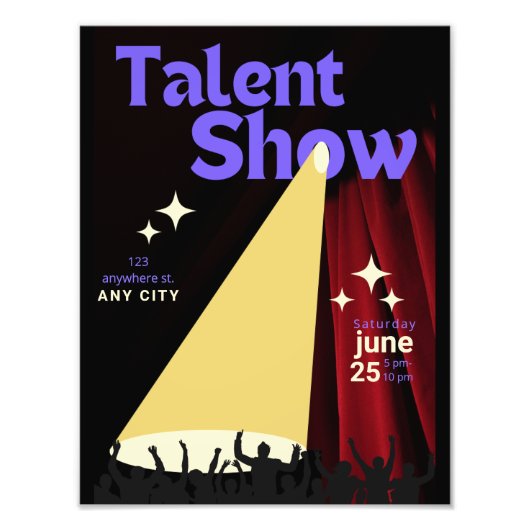 Talent Show FLyer, Show Flyer, Talent Contest Foto Afdruk (Voorkant)