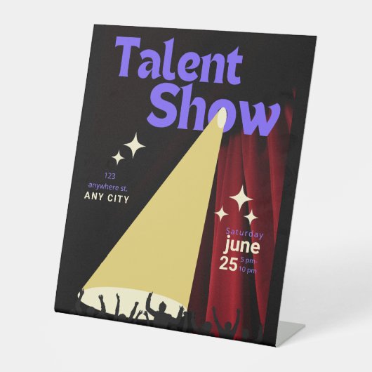 Talent Show FLyer, Show Flyer, Talent Contest Reclamebord Met Voetstuk (Voorkant)