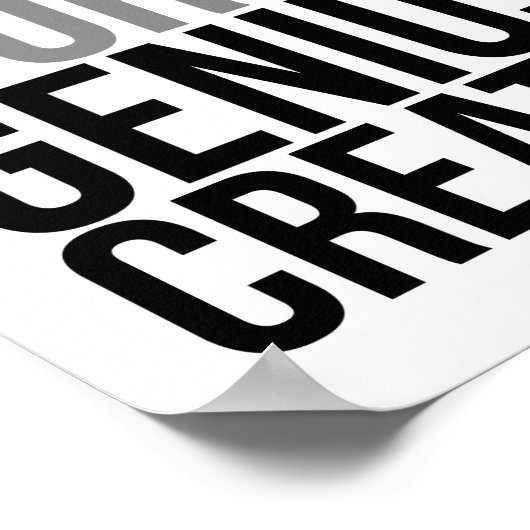 Talent Works Genius Creëer Poster (Hoek)