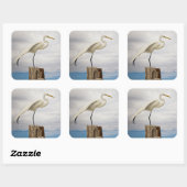 Talented Egret | Fort Myers Beach, Florida Vierkante Sticker (Vel)