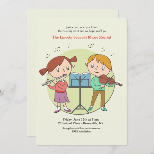 Talented Kinder Invitation Kaart (Voorkant / Achterkant)