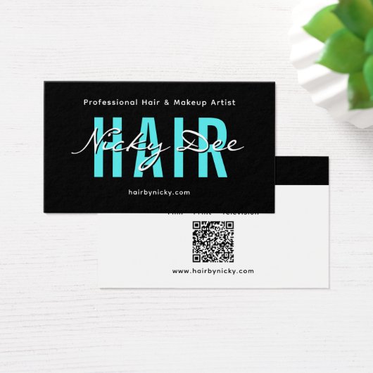Talentkaart met bloktekst en QR-code Visitekaartje (Bureau)