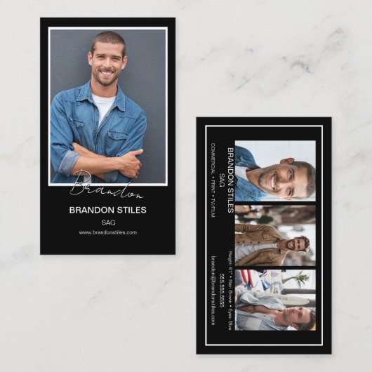 Talentkaart met handtekening | Mini Comp Cards Visitekaartje (Voorkant / Achterkant)
