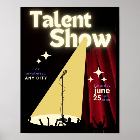 Talentshow Flyer, Show Flyer, Talentwedstrijd Poster (Voorkant)